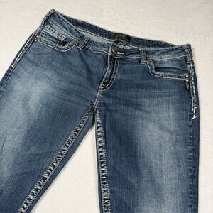 Silver Jeans Womens Size 38x32 Aiko Baby Boot Medium Wash Blue Denim Pants